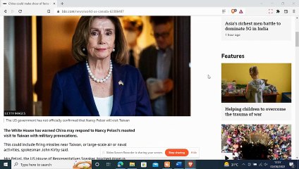 China could make show of force if Pelosi visits Taiwan - US