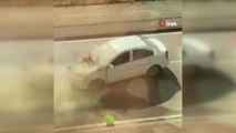 Bursa'da seyir halindeki otomobilde yangın çıktı