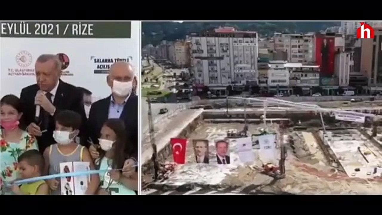 Erdoğan kurdele kesiminde çocuğu, kafasına vurarak uyardı