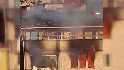 Kağıthane'de daire alev alev yandı