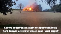 Firefighters battle huge straw bale fire in Clare