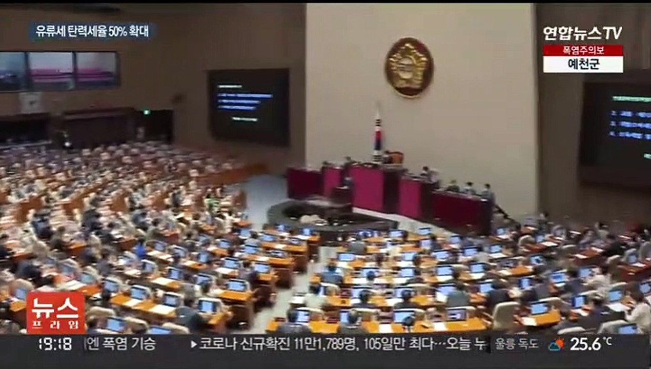 유류세 인하·식대 비과세 확대 법안 국회 본회의 통과