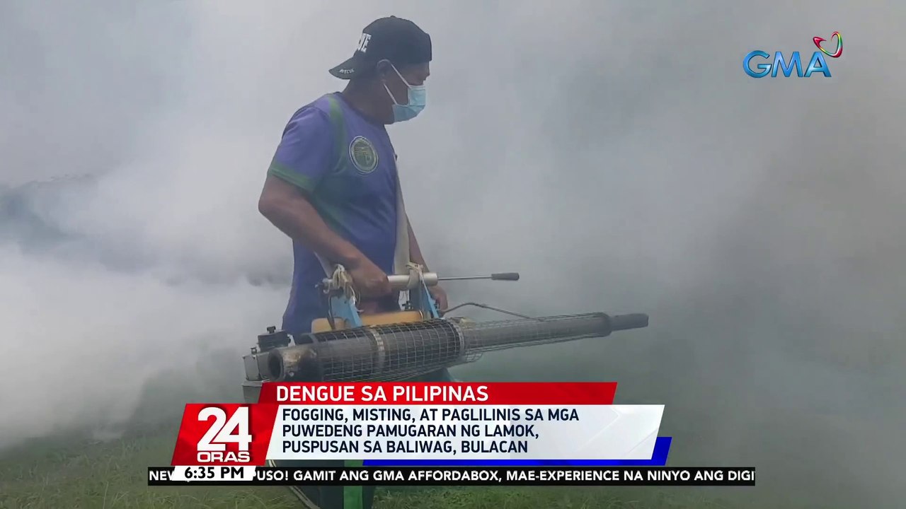 Fogging, misting, at paglilinis sa mga puwedeng pamugaran ng lamok, puspusan sa Baliwag, Bulacan | 24 Oras