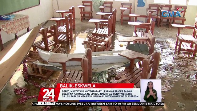 DepEd, magtatayo ng temporary learning spaces sa mga lugar na napinsala ng lindol; nakikipag-ugnayan na rin sa LGU para sa mga pasilidad na puwedeng gawing classroom | 24 Oras