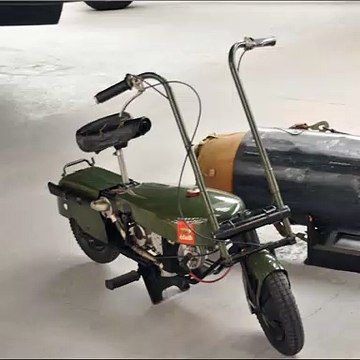 Welbike produced by British for soldiers, used for special operations in World War II.