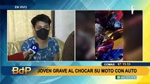 Podría perder la vista: joven queda grave tras sufrir accidente de tránsito