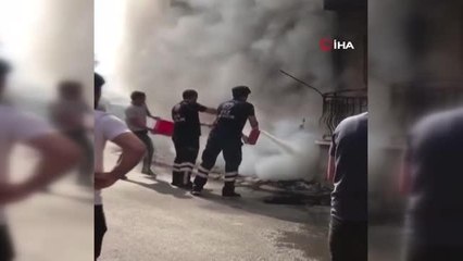 Şarj sırasında alev alan engelli motosikletine ilk müdahaleyi sağlık çalışanları yaptı