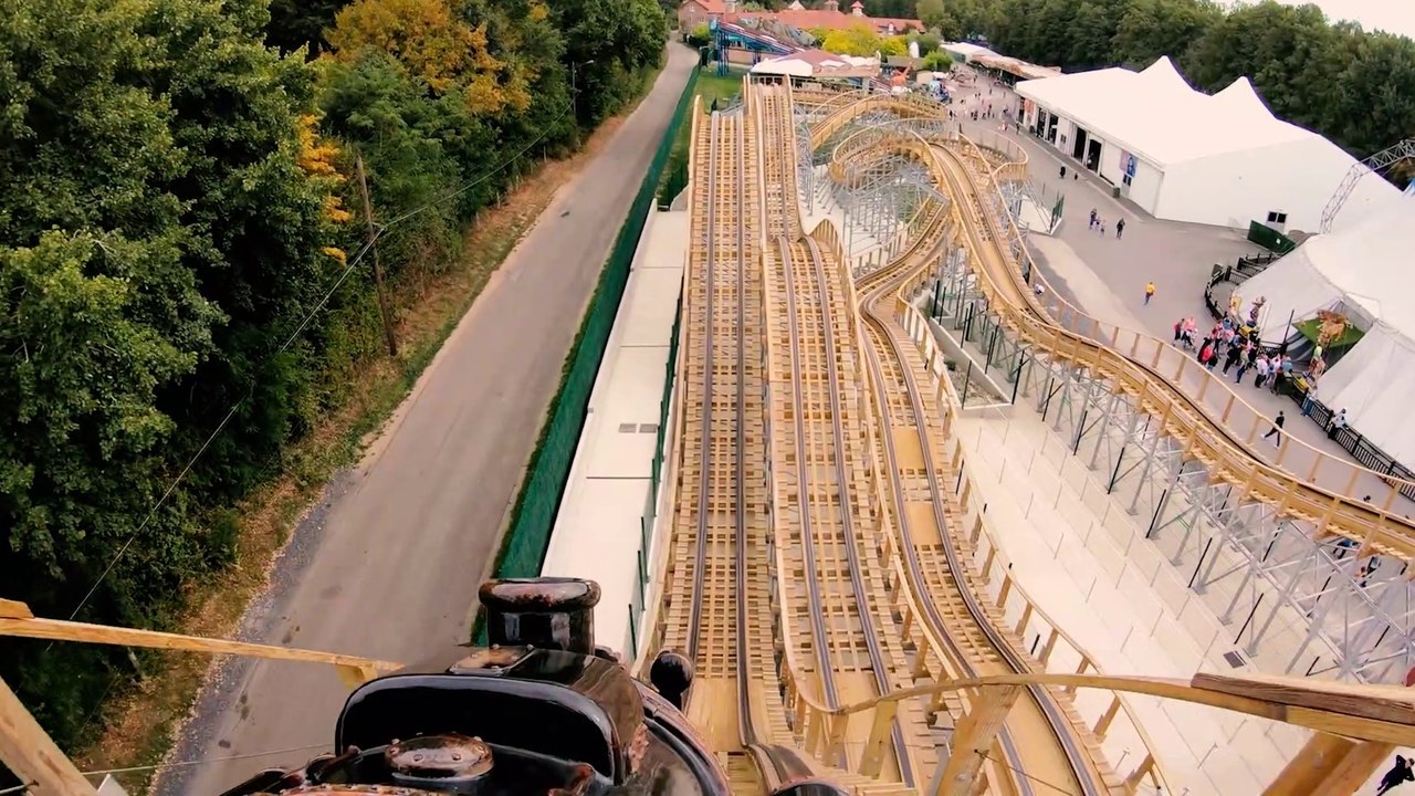 Wood Express Roller Coaster (Parc Saint Paul Amusement Park - France) - Roller Coaster POV Video - Front Row