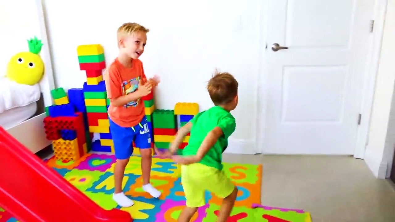 Vlad and Nikita children morning routine story with Huge Toy