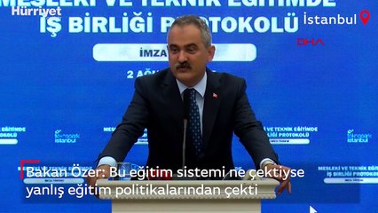 Bakan Özer: Bu eğitim sistemi ne çektiyse yanlış eğitim politikalarından çekti