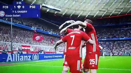 Serge Gnabry Tight Angle Goal (FC Bayern München - Paris Saint Germain FC PES 2021)