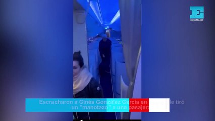 Escracharon a Ginés González García en vuelo y le tiró un "manotazo" a una pasajera