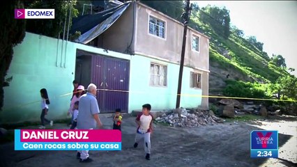Rocas caen y destrozan vivienda en Valle de Chalco, Estado de México