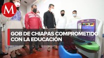 Rutilio Escandón entrega equipamiento y materiales en escuelas de Chiapas