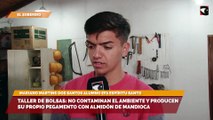 Taller de bolsas no contaminan el ambiente y producen su propio pegamento con almidón de mandioca