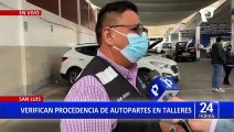 San Luis: Realizan operativo para verificar la procedencia de autopartes en talleres mecánicos