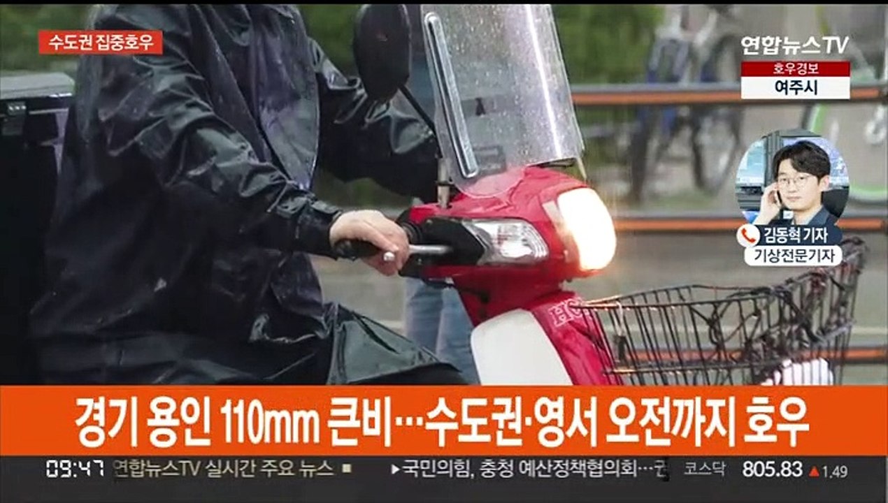 수도권·영서 호우특보…시간당 30mm 집중호우
