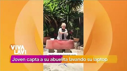 Abuelita lava computadora para eliminarle los "virus"