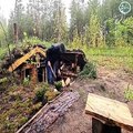 30 Days after finishing the survival shelter, I went back and Add folding tables and chairs to the small survival house!