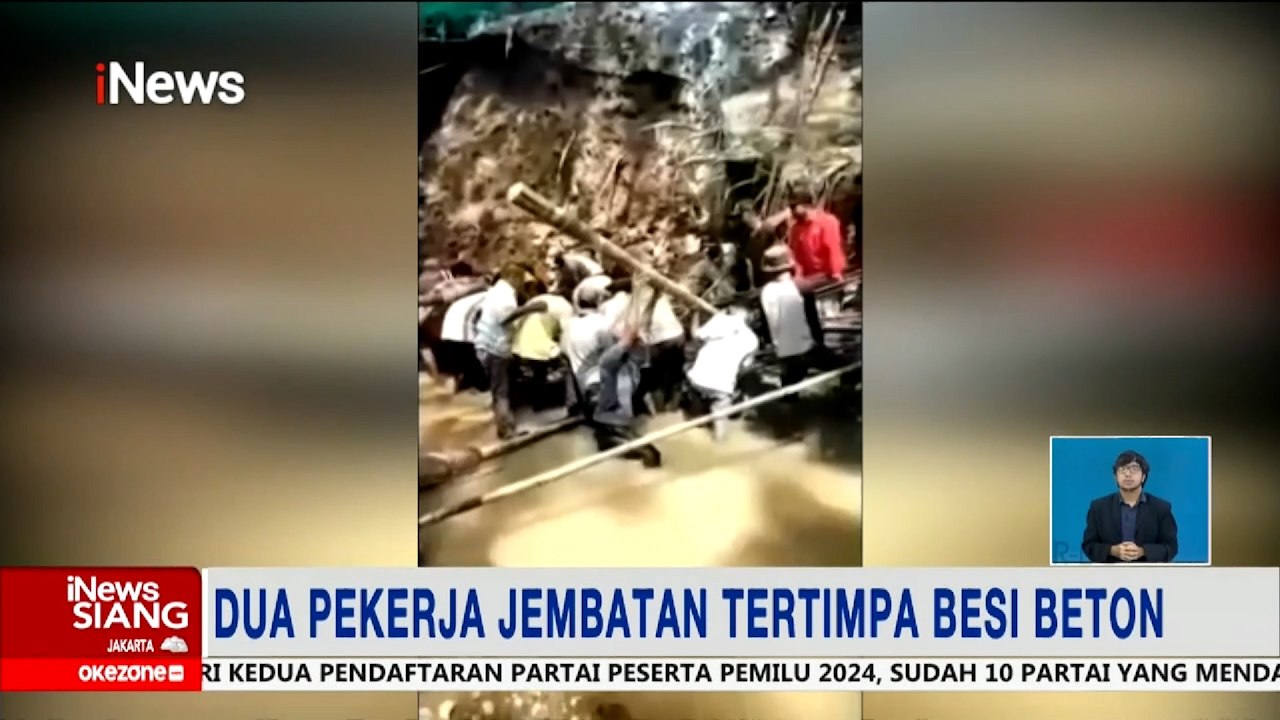 Dua Pekerja Jembatan di Lebak, Banten, Tertimpa Besi Beton, Korban Selamat #iNewsSiang 03/08