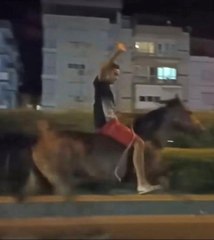 İzmir haberi: İzmir'de at sırtında trafiğe çıktı