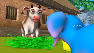 Elephant and Cow Friendship Story | 3D Hindi Moral Stories for Kids JOJO TV