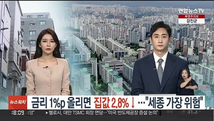 금리 1%p 올리면 집값 2.8%↓…"세종 가장 위험"