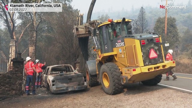 Buildings destroyed after the Mckinney fire in California