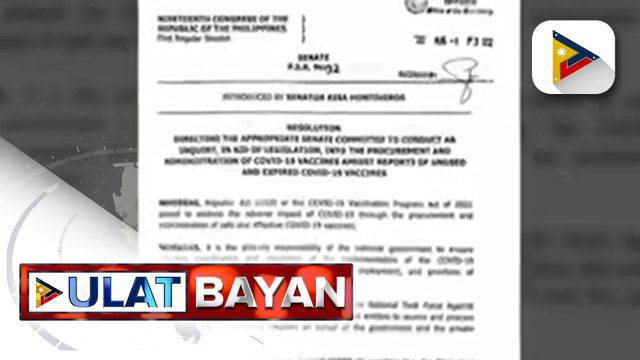 Imbestigasyon sa unused at expired COVID-19 vaccines, inilatag sa Senado