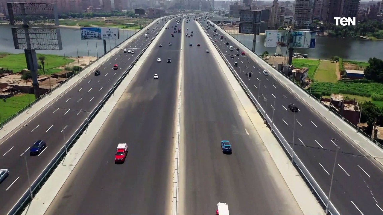 تصوير جوي لكوبري المنيب بمشروع التطوير الشامل للطريق الدائري حول القاهرة الكبرى