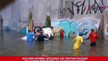 Mulher morre afogada ao tentar passar de carro por túnel alagado no Recife