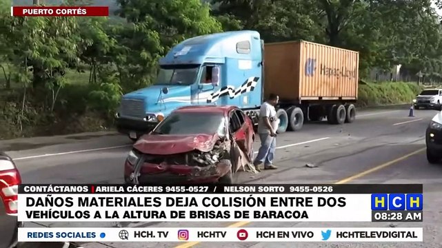 Solo daños materiales, deja colisión en la CA-13 de Puerto Cortés a SPS