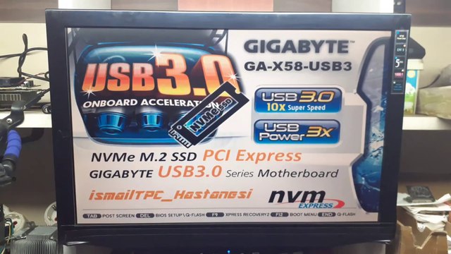 Gigabyte GA-X58-USB3 NVME M.2 SSD MODLU BIOS YÜKLEME+NVME M.2 SSD TEST