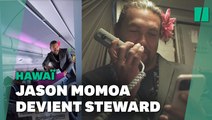 Jason Momoa steward surprise de ce vol pour Hawaï