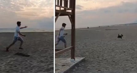 Ayakkabısını köpeğe kaptırdı, metrelerce peşinden koştu