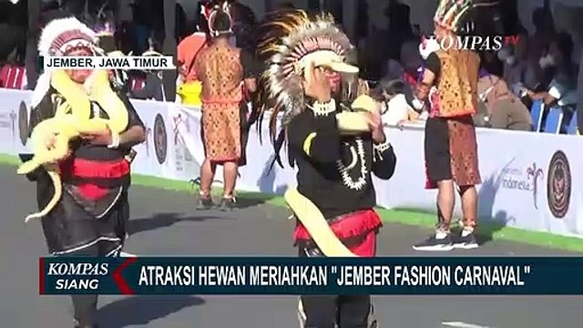 Aksi Anjing Pelacak Meriahkan Atraksi Hewan di Jember Fashion Carnaval 2022