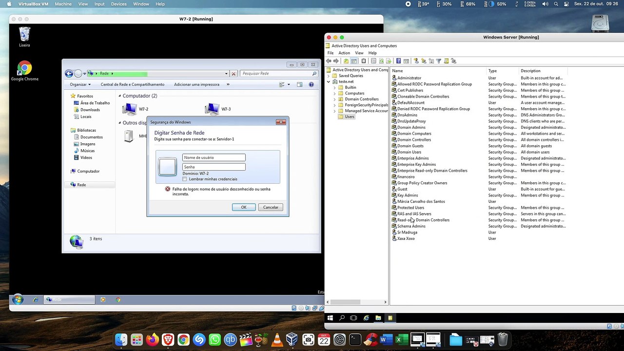 Compartilhamento de arquivos e pastas no domínio Windows