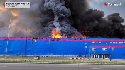 Massive fire at Ozon retailer warehouse in Russia