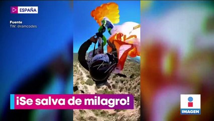 VIDEO: Deportista extremo se salva de milagro