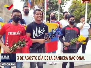 Autoridades del estado Sucre conmemoran los 216 años de la primera izada del Tricolor Patrio