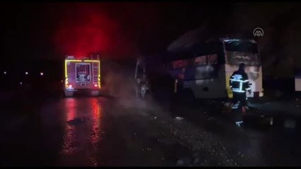 Son dakika haberleri! ZONGULDAK - İşçi servisi yangında kullanılamaz hale geldi