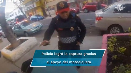 Policía pide ayuda a “biker” y atrapa a ladrón