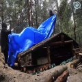 Building a complete and warm survival shelter 2 floors in the forest