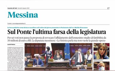 Rassegna stampa 04-08-22 edizione Messina