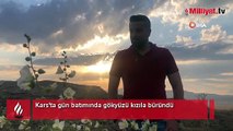 Kars’ta gökyüzü kızıla büründü