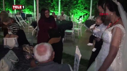 Nikahlı çift, pandemi nedeniyle sürekli ertelenen düğünlerine 4 aylık oğullarıyla katıldı