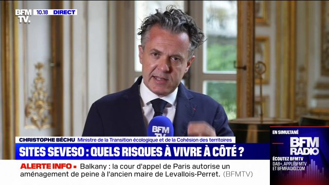 Christophe Béchu, ministre de la Transition écologique et de la Cohésion des territoires, à propos des explosions à Bergerac: le réchauffement climatique accélère le vieillissement d'un certain nombre de matériaux