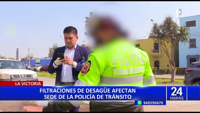 La Victoria: filtraciones de desagüe afectan a sede de la policía de tránsito