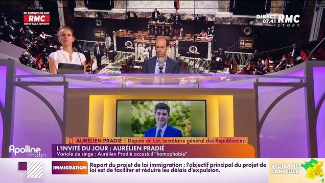 Le député LR Aurélien Pradié s'est dit profondément désolé au lendemain d'une remarque de sa part sur la variole du singe qui a été selon lui manipulée par Sandrine Rousseau - VIDEO