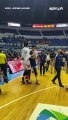 June Mar Fajardo approaches Meralco consultant Nenda Vucinic after Wednesday night faceoff